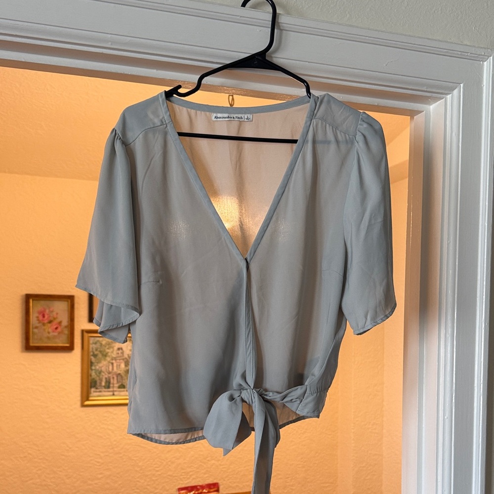 Abercrombie & Fitch Light blue grey Blouse